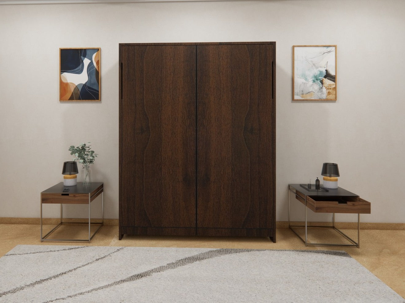 Vertical Queen Wall Bed Mouldau Acacia