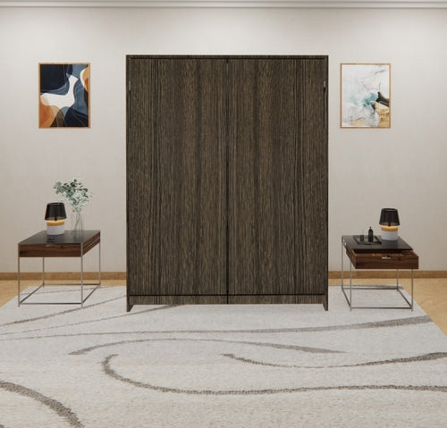 Vertical Queen Wall Bed Spanish Dark