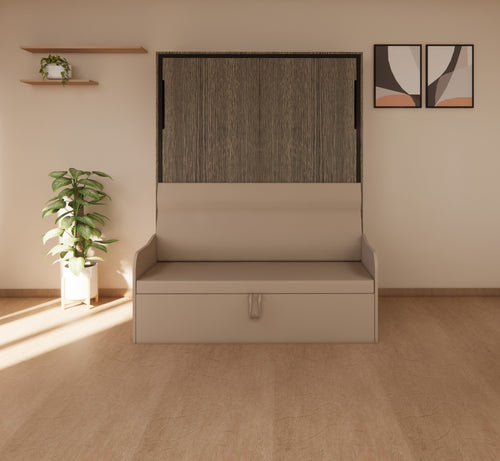 Eko Wall Bed With 3 Seater Sofa Spanish Dark