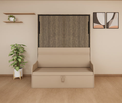 Eko Wall Bed With 3 Seater Sofa Spanish Dark