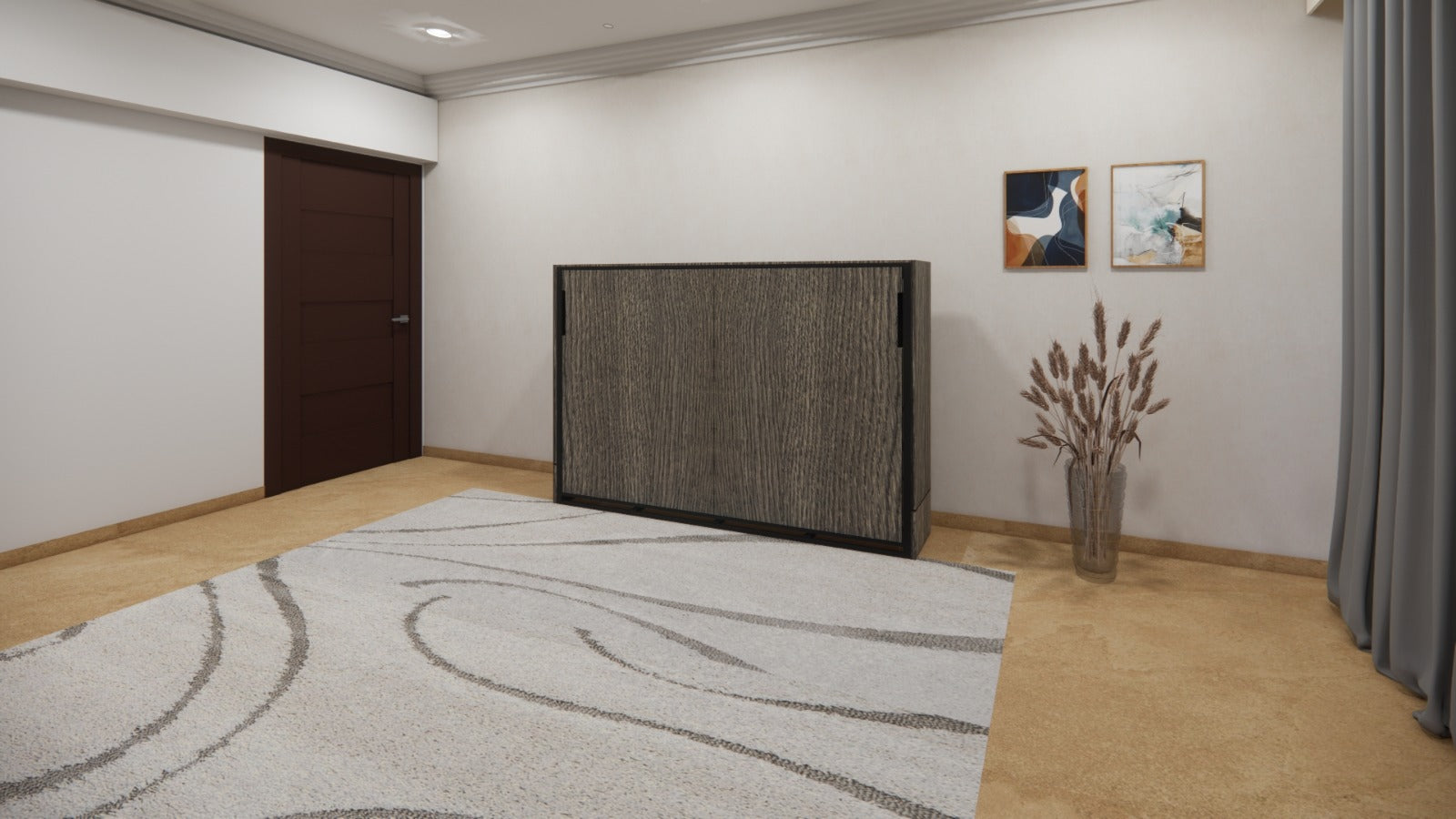 Horizontal Wall Bed Spanish Dark