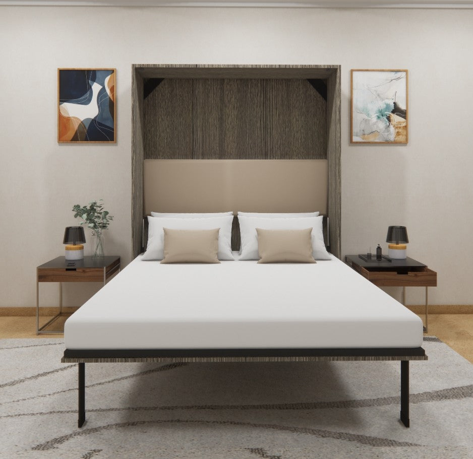 Vertical Queen Wall Bed Spanish Dark