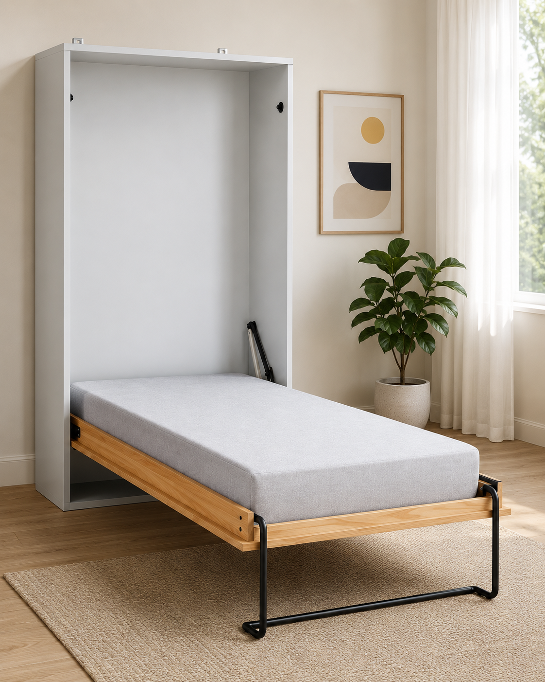 Vertical Single Wall Bed (900x1900)