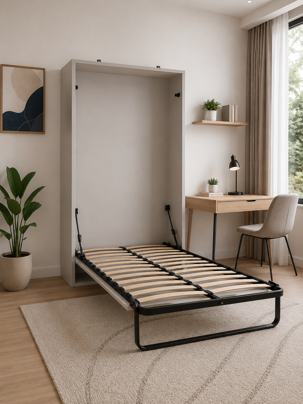 Vertical Single Wall Bed (900x1900)