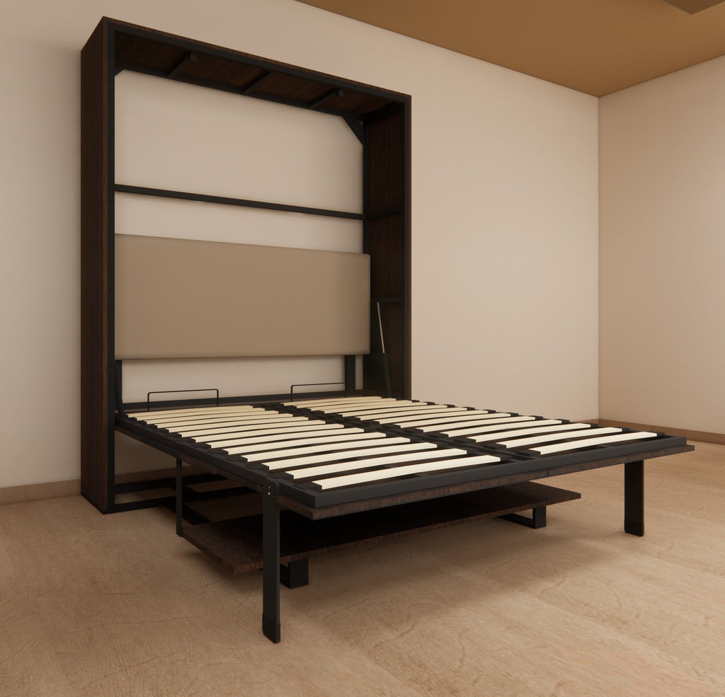 Indiana Wall Bed With Horizontal Study Table Moldau Acacia