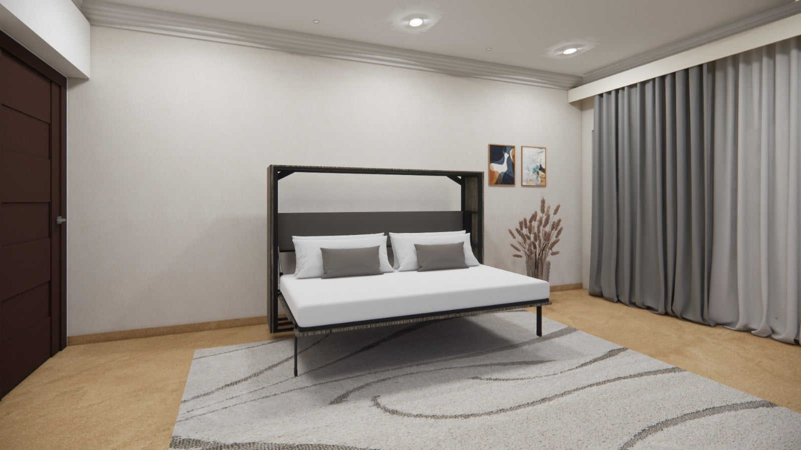 Horizontal Wall Bed Spanish Dark