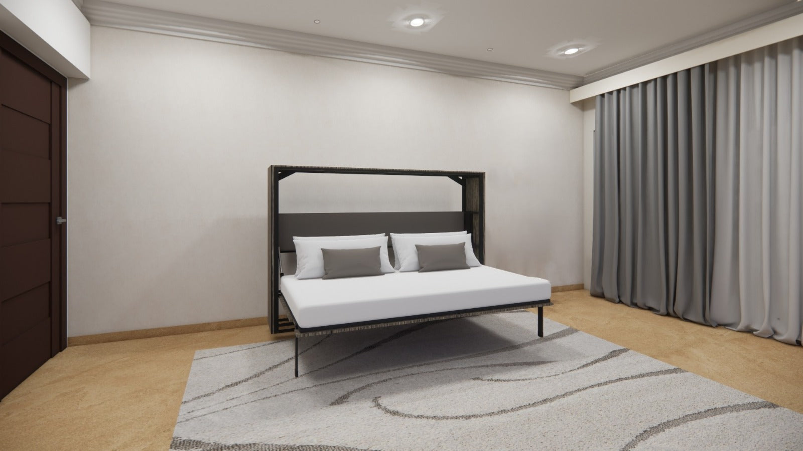 Horizontal Wall Bed Spanish Dark