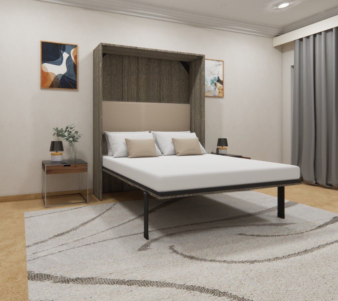 Vertical Queen Wall Bed Spanish Dark