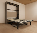 Indiana Wall Bed With Horizontal Study Table Spanish Dark