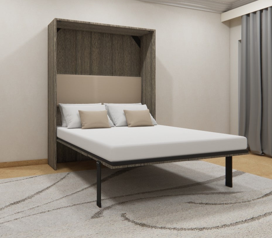 Vertical Queen Wall Bed Spanish Dark