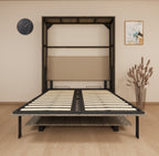 Indiana Wall Bed With Horizontal Study Table Spanish Dark
