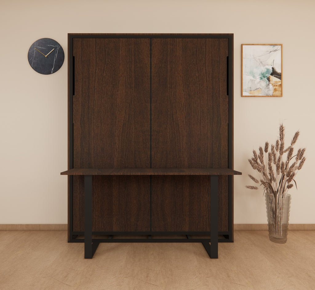 Indiana Wall Bed With Horizontal Study Table Moldau Acacia