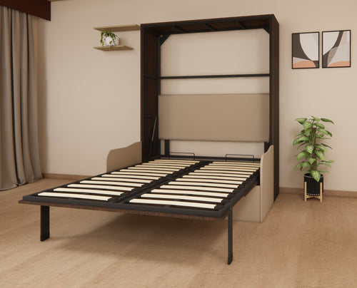 Indiana Wall Bed With 3 Seater Sofa Spanish Dark