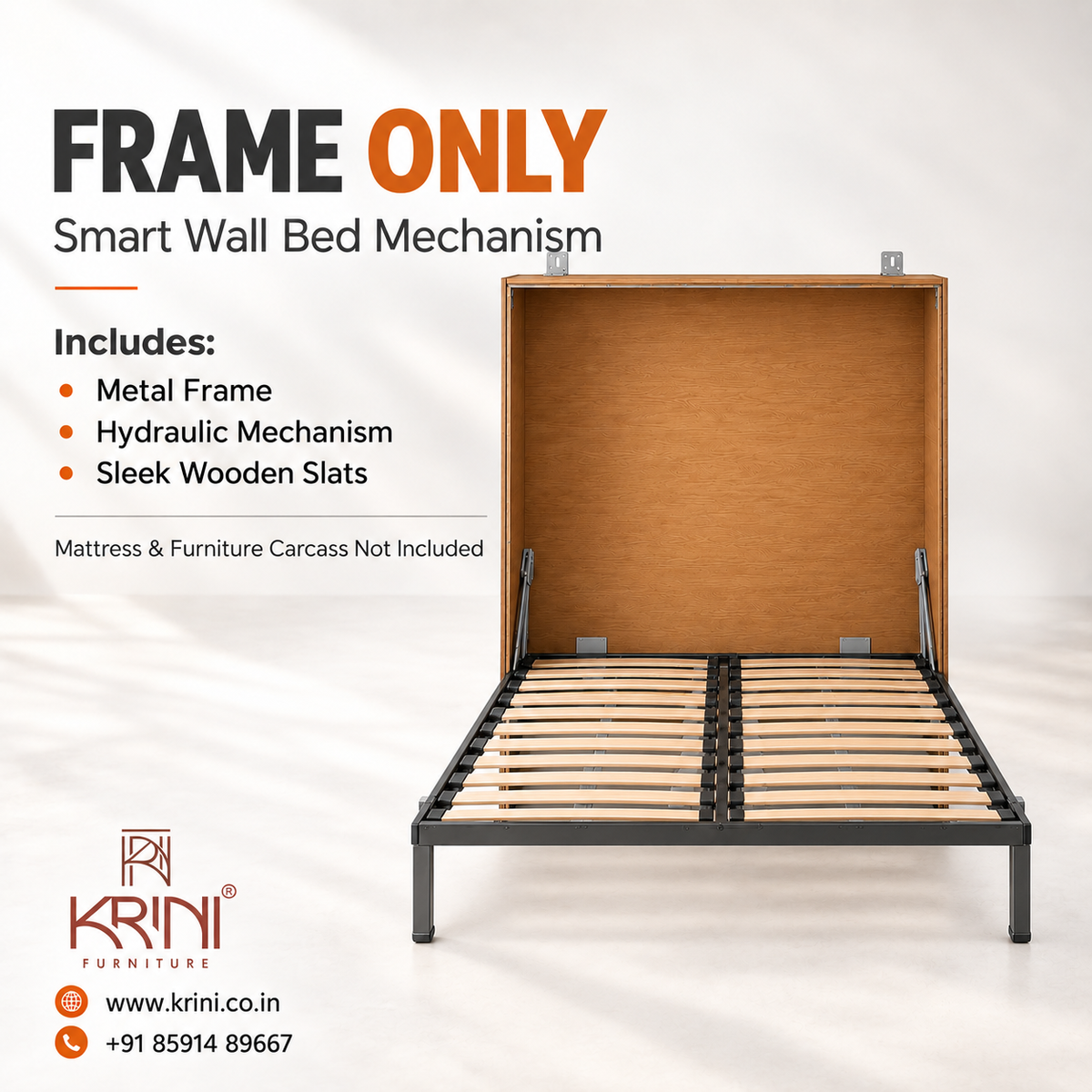Vertical Queen Wall Bed - Frame