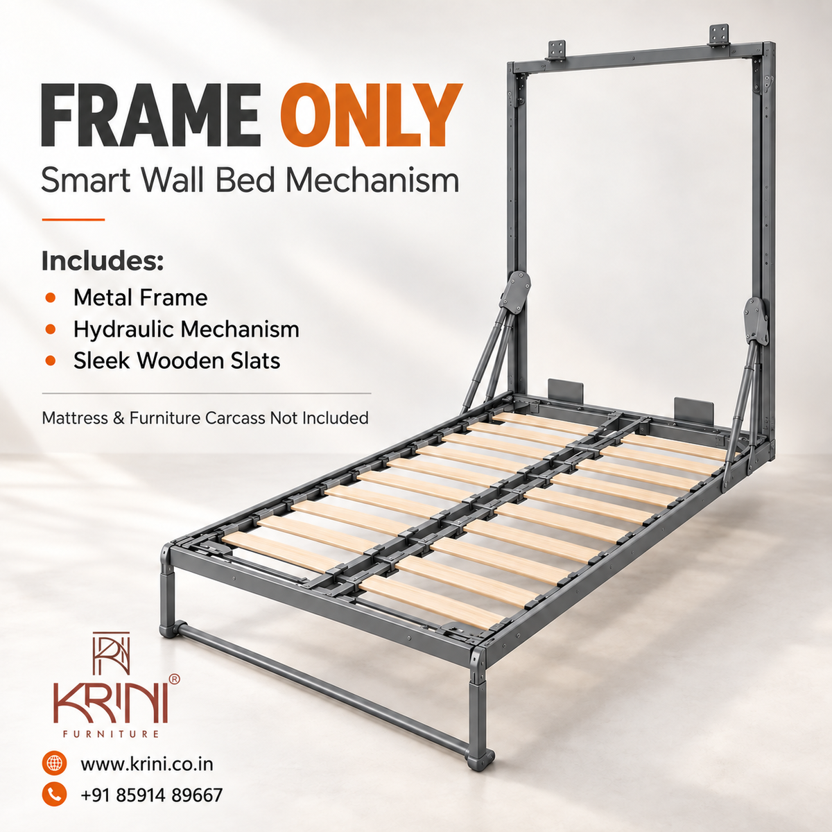 Vertical Single Wall Bed - Frame
