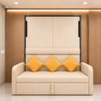 Indiana Wall Bed With 3 Seater Sofa Irish Cream