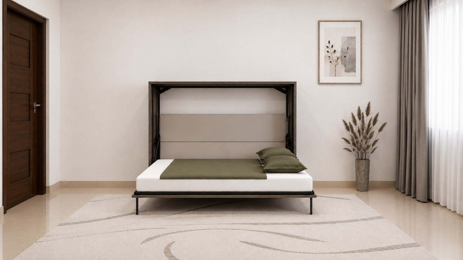 Horizontal Wall Bed Spanish Dark