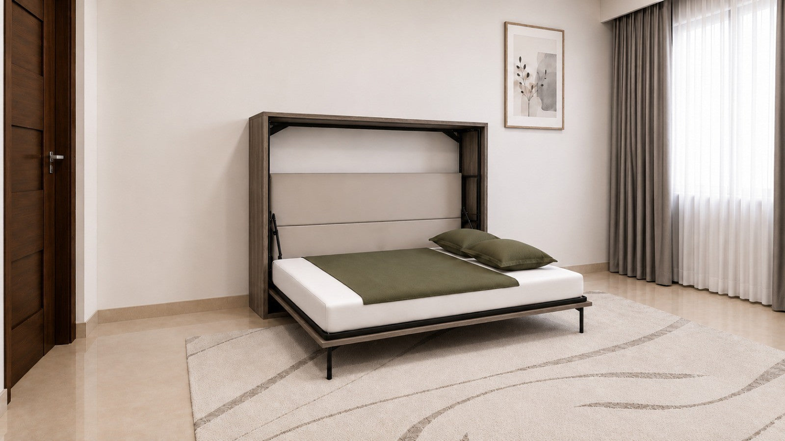 Horizontal Wall Bed Spanish Dark