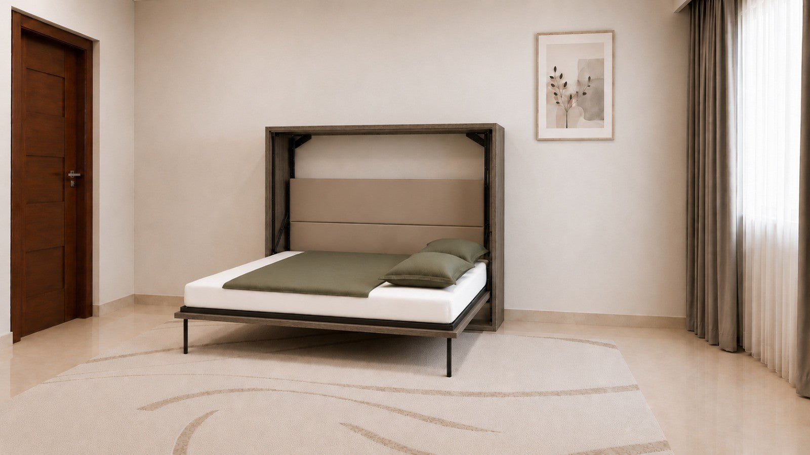 Horizontal Wall Bed Spanish Dark