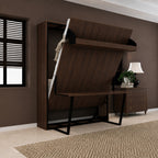 Indiana Wall Bed with Horizontal Table & Headboard Mouldau Acacia