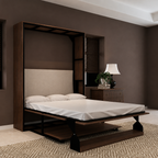 Indiana Wall Bed with Horizontal Table & Headboard Mouldau Acacia