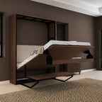 Indiana Wall Bed with Horizontal Table & Headboard Mouldau Acacia