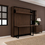 Indiana Wall Bed with Horizontal Table & Headboard Mouldau Acacia