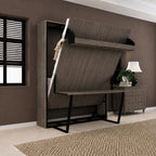 Indiana Wall Bed with Horizontal Table & Headboard Spanish Dark