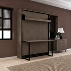 Indiana Wall Bed with Horizontal Table & Headboard Spanish Dark