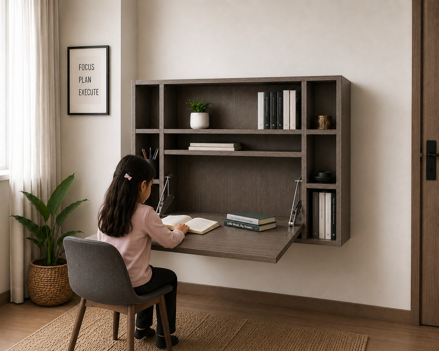 Study Cum Shelf Spanish Dark