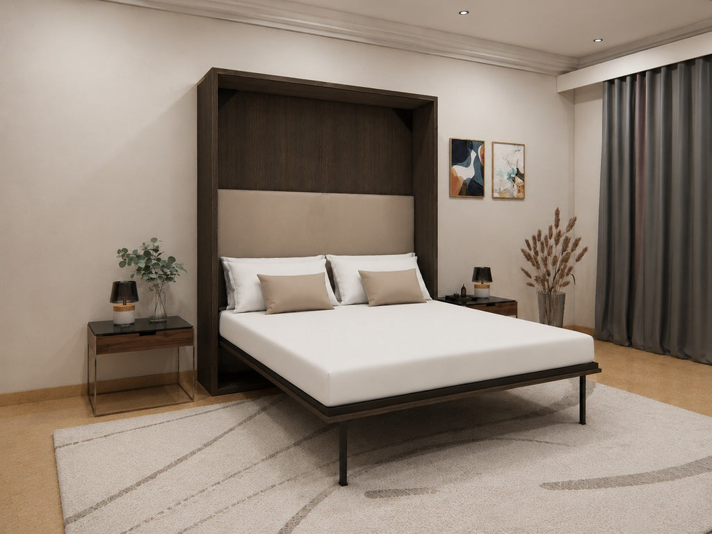 Vertical Queen Wall Bed Irish Dark