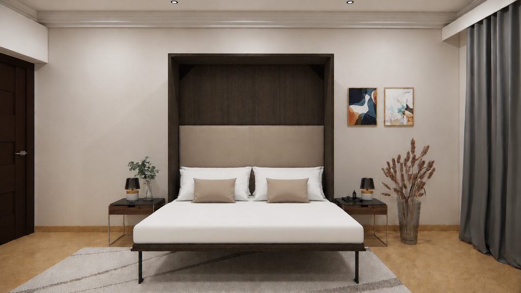 Vertical Queen Wall Bed Irish Dark