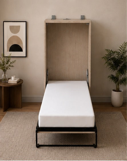 Vertical Single Wall Bed - Irish Cream