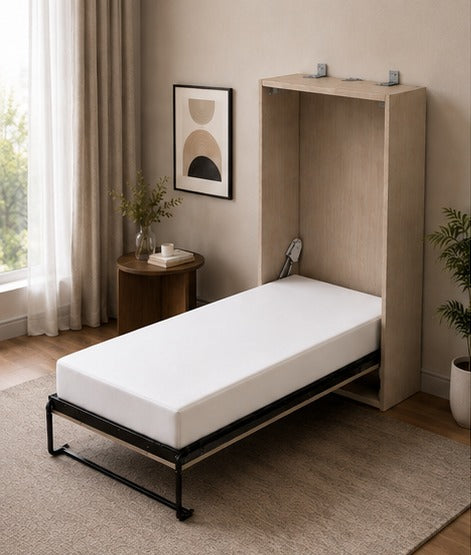 Vertical Single Wall Bed - Irish Cream