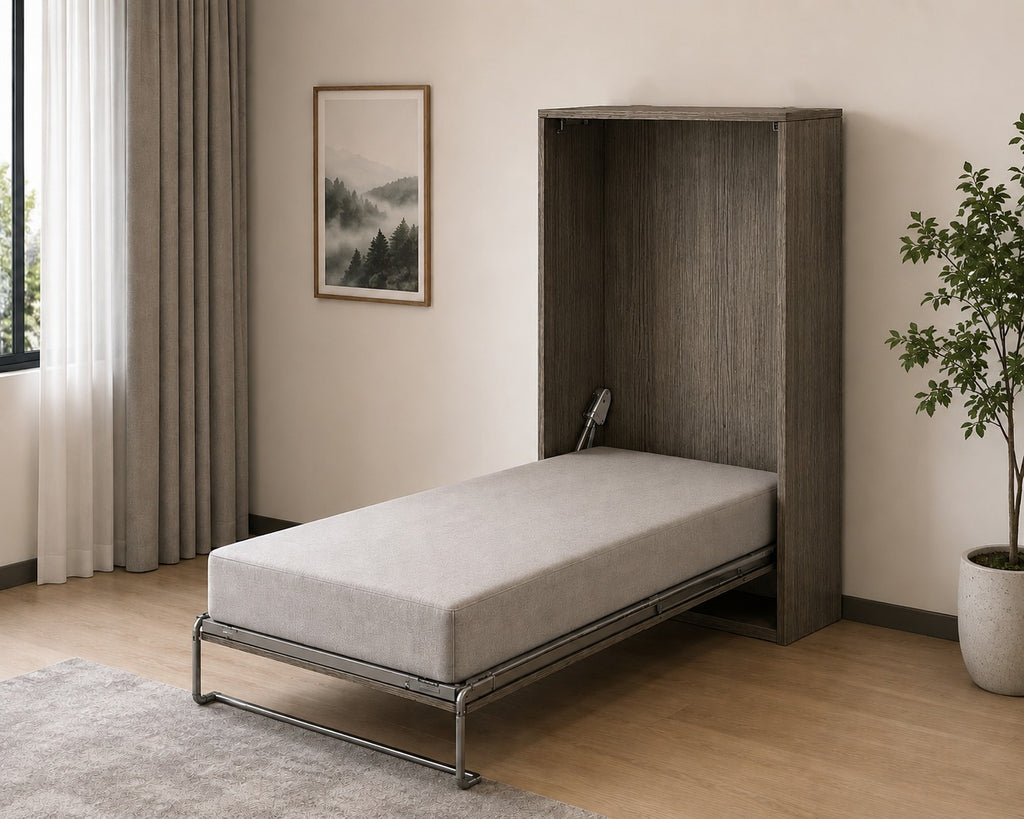 Vertical Single Wall Bed - Spanish Dark