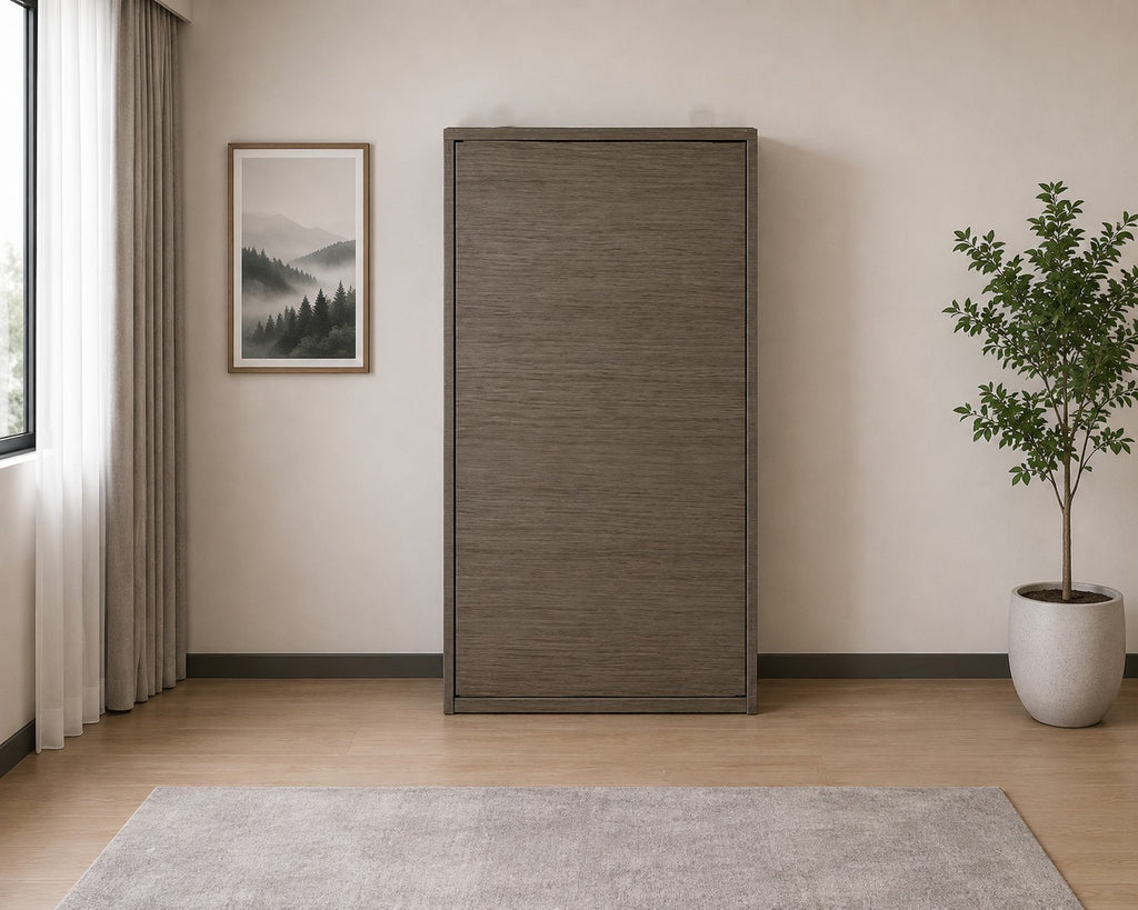 Vertical Single Wall Bed - Spanish Dark