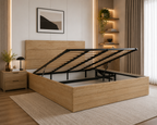 Krirush Bed | Angle Line Upholstered Bed With Storage