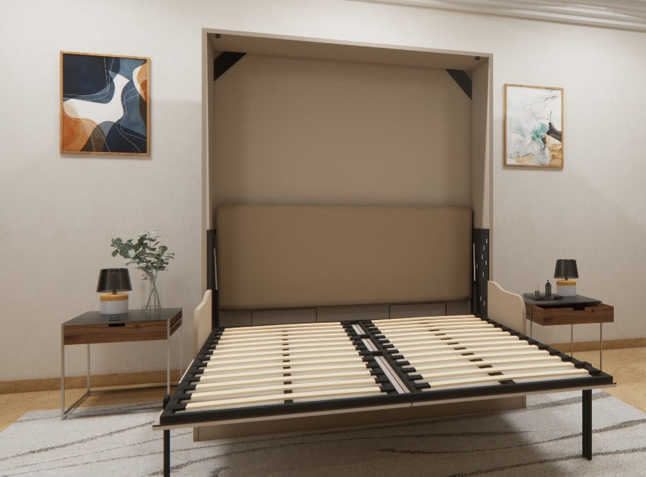 Eko Wall Bed With 3 Seater Sofa Irish Cream