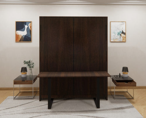 Eko Wall Bed With Horizontal Study Table Mouldau Acacia