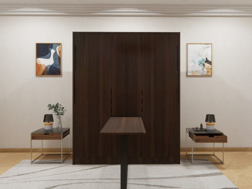 Eko Wall Bed With Vertical Study Table Mouldau Acacia