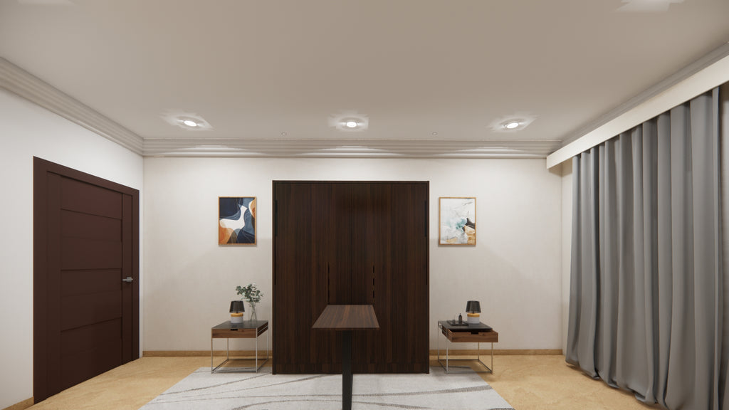 Eko Wall Bed With Vertical Study Table Mouldau Acacia