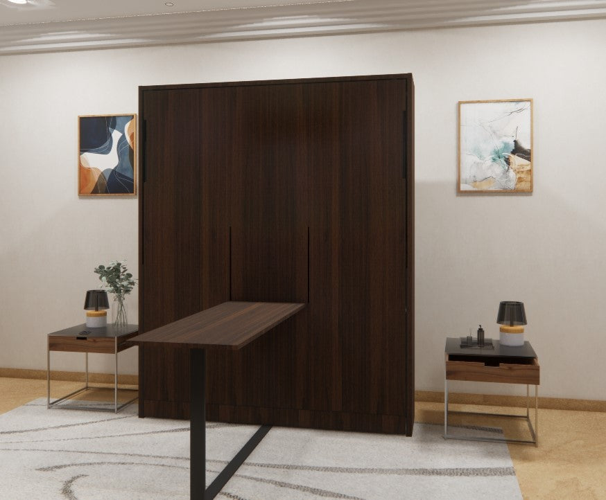 Eko Wall Bed With Vertical Study Table Mouldau Acacia