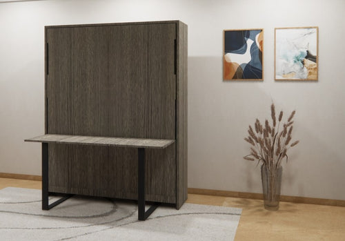 Eko Wall Bed With Horizontal Study Table Spanish Dark