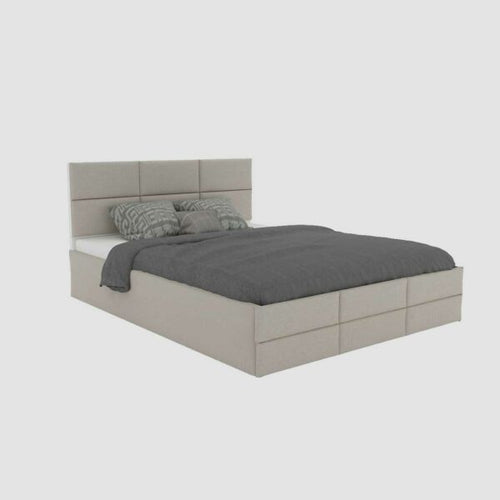 Krirush Bed | Angle Line Upholstered Bed With Storage